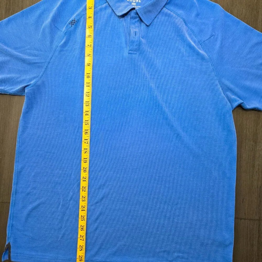 Rhone Delta Pique Polo Shirt Mens Size XL Blue Short Sleeve Performance - Picture 4 of 9